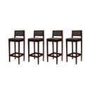 Ver imagem 2 de Kit 4 Banquetas Assento Encosto Estofado em Linho Hellen:imbuia com Linho Chumbo