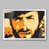 Quadro Filme Três Homens em Conflito Clint Eastwood - 20x30cm - Moldura Caixa Branco - 1