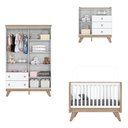 Ver imagem 3 de Quarto de Bebê Completo Confete 5 Portas 5 Gavetas com Vidro Branco/jequitibá - Henn