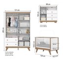 Ver imagem 4 de Quarto de Bebê Completo Confete 5 Portas 5 Gavetas com Vidro Branco/jequitibá - Henn