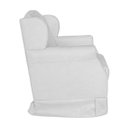 Ver imagem 6 de Poltrona Decorativa Amamentação Balanço e Puff Quarto Mamãe Bebê Corino:branco