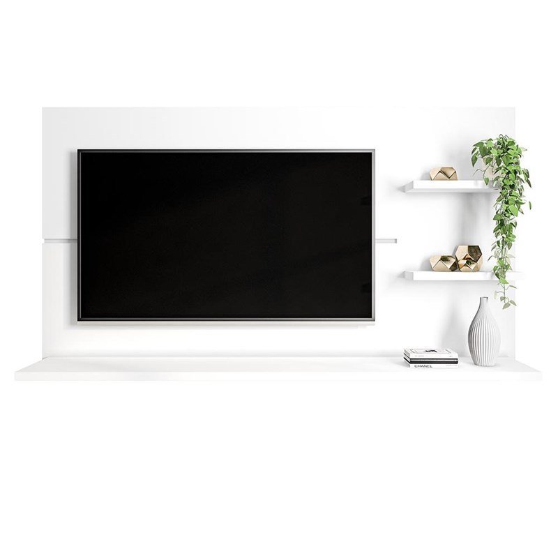 Painel Suspenso New Clean Branco Absoluto para TV até 49” - Zanzini Móveis - 1