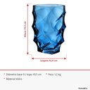 Ver imagem 7 de Vaso Decorativo de Vidro Azul 19x12x12cm Enfeite Sala Mesa Estante Aparador