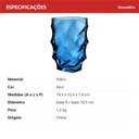 Ver imagem 6 de Vaso Decorativo de Vidro Azul 19x12x12cm Enfeite Sala Mesa Estante Aparador