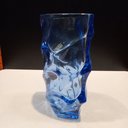 Ver imagem 2 de Vaso Decorativo de Vidro Azul 19x12x12cm Enfeite Sala Mesa Estante Aparador