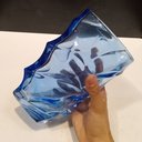 Ver imagem 3 de Vaso Decorativo de Vidro Azul 19x12x12cm Enfeite Sala Mesa Estante Aparador