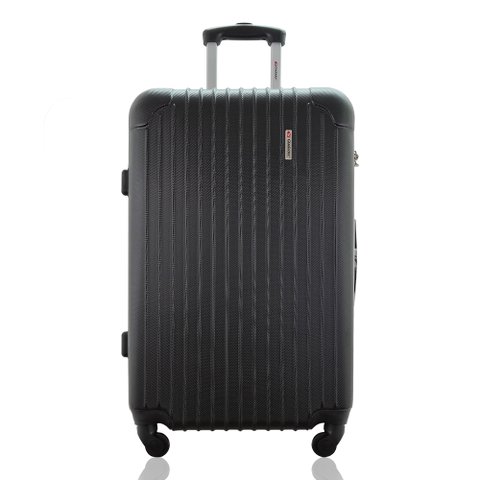 Mala Grande Viagem Internacional Rígida Despachada Rodas 360º Cadeado Segredo Gladiador A2g:preto