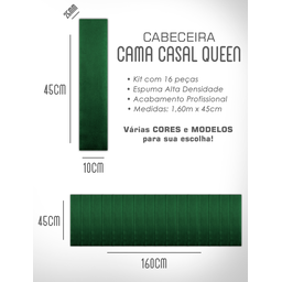Kit 16 Cabeceiras Estofadas de Cama Queen Box Casal Modulada 1,60mx45cm - 9