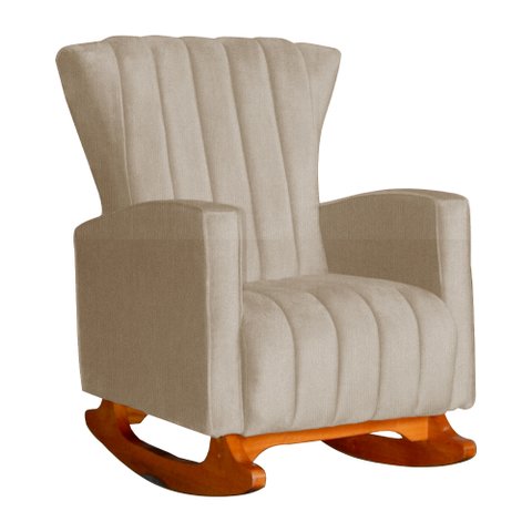 Poltrona Decorativa Melinda Balanço Vovo Suede Capuccino- Fm