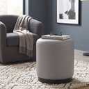 Ver imagem 3 de Puff Redondo Kira Off White Espuma Revestimento Factor 41cm Sallar Home