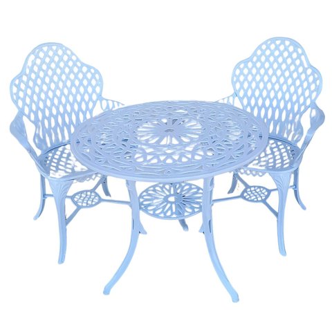 Conjunto de Mesa para Jardim Copacabana com 2 Poltronas e Mesa Alta em Alumínio Fundido Unifer