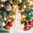Ver imagem 2 de Arvore Cone Natalino Decorativo Vazado com 250 Leds 60cm