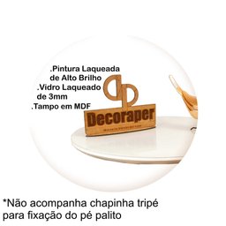 Somente Tampo para Mesa com 50cm e Vidro - Branco - 3