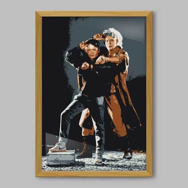 Quadro Filme De Volta Para o Futuro - 45x30cm - Moldura Caixa Madeira - 1