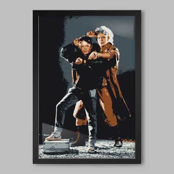 Quadro Filme De Volta Para o Futuro - 45x30cm - Moldura Caixa Preto - 1