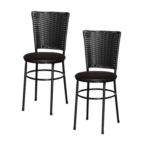 2 Cadeiras para Cozinha Preta Hawai Preto Cor:marrom