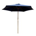 Ver imagem 1 de Ombrelone Central de Madeira 3,00 Metros Redondo Azul Guarda Sol Piscina Importway Iwobcm-300 Az Iwo