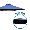 Ver imagem 3 de Ombrelone Central de Madeira 3,00 Metros Redondo Azul Guarda Sol Piscina Importway Iwobcm-300 Az Iwo