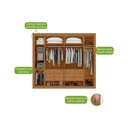 Ver imagem 4 de Guarda Roupa Casal 6 Portas (1 C/ Espelho) e 6 Gavetas Imperatore Amêndoa - Lopas