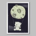 Ver imagem 1 de Quadro Infantil Ursinho Cósmico - 20x30cm - Moldura Caixa Branco