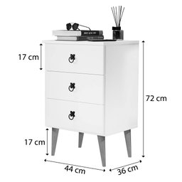 Mesa Madri 3 Gavetas Mini Cômoda - 5