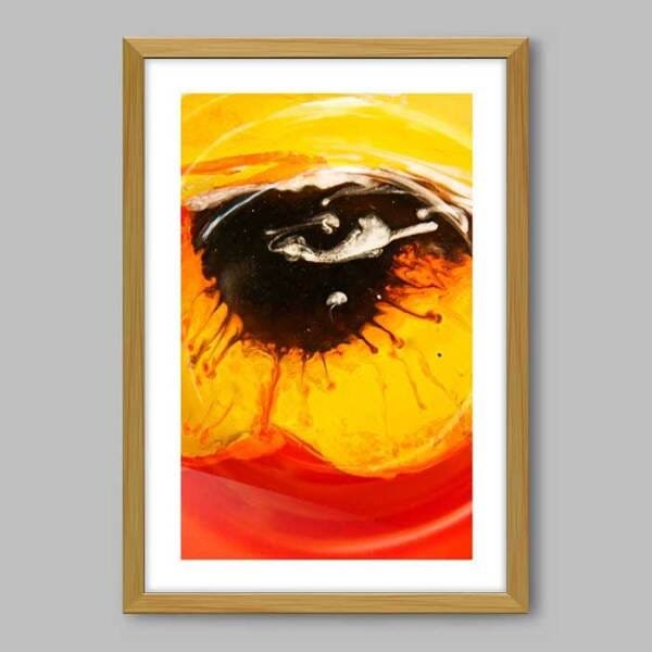 Quadro Pintura Olho - 45x30cm - Moldura Caixa Madeira - 1