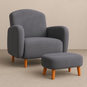 Poltrona Amamentação Orgânica Mood Tecido Bouclé Premium - Cinza