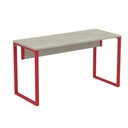Ver imagem 1 de Mesa de Trabalho Retangular P25 Tub Contemporânea MDF-MDP 170cm Bege Vermelho Pandin Móveis