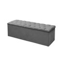 Ver imagem 3 de Kit Cabeceira + Calçadeira Baú Mirage Solteiro 100cm Suede - Renascer Decor:Cinza