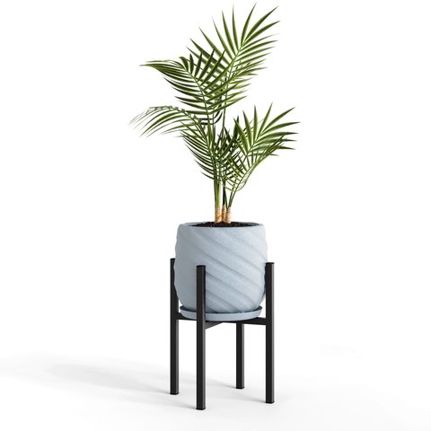 Suporte Legs 4 Pés em Metal para Vaso de Plantas Cachepot 40cm Preto Desmontável