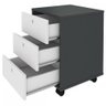 Gaveteiro com Rodízios New 3 Gavetas Grafite/branco - Artany - 3