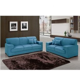 Conjunto de Sofás 3 e 2 Lugares Realeza Espresso Móveis - 1
