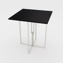 Ver imagem 2 de Mesa Quadrada Industrial 70cm Branca Tampo Madeira Preto
