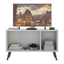Ver imagem 4 de Rack Tv até 32 Polegadas 3 Portas Retrô com Espelhos Multimóveis Mp1078 Branco/preto