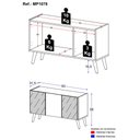 Ver imagem 3 de Rack Tv até 32 Polegadas 3 Portas Retrô com Espelhos Multimóveis Mp1078 Branco/preto
