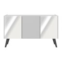 Ver imagem 5 de Rack Tv até 32 Polegadas 3 Portas Retrô com Espelhos Multimóveis Mp1078 Branco/preto