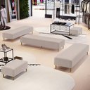 Ver imagem 2 de Kit 02 Puffs Decorativo Sala de Estar Bali W01 Pés Palito 190x60cm Bouclê Creme - Lyam Decor