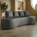 Ver imagem 2 de Sofa 3 Lugares Organico 210 Cm Ibiza Corino Cinza Vazzano