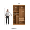 Ver imagem 4 de Guarda-roupa Casal com 2 Gavetas Kappesberg Canela/off White 121cm