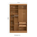Ver imagem 3 de Guarda-roupa Casal com 2 Gavetas Kappesberg Canela/off White 121cm