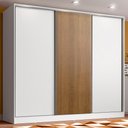 Ver imagem 1 de Guarda Roupa Juvenil 100% Mdf Madesa Kevin 3 Portas de Correr - Branco/branco/rustic