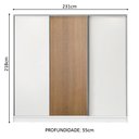 Ver imagem 3 de Guarda Roupa Juvenil 100% Mdf Madesa Kevin 3 Portas de Correr - Branco/branco/rustic