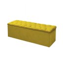 Ver imagem 3 de Kit Cabeceira + Calçadeira Baú Mirage Casal 140cm:Amarelo