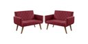 Ver imagem 1 de Kit 2 Poltronas 2 Lugares Anabelle Unidecor Bordô