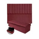 Ver imagem 1 de Kit Cabeceira + Calçadeira Baú Cancun King Size 195cm Suede - Renascer Decor:Bordo