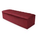 Ver imagem 3 de Kit Cabeceira + Calçadeira Baú Cancun King Size 195cm Suede - Renascer Decor:Bordo