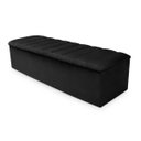Ver imagem 3 de Kit Cabeceira + Calçadeira Baú Cancun Solteiro 120cm Suede - Renascer Decor:Preta