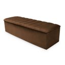 Ver imagem 3 de Kit Cabeceira + Calçadeira Baú Cancun Solteiro 100cm Suede - Renascer Decor:Marrom