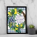 Ver imagem 1 de Quadro Decorativo Cozinha - Home Sweet Home 24x18cm - com Vidro:moldura Preta
