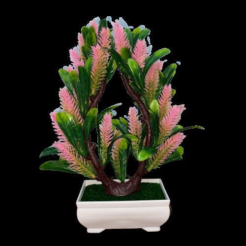Bonsai Artificial Etéreo Super Nova Pinha Pink Vaso Branco - 4